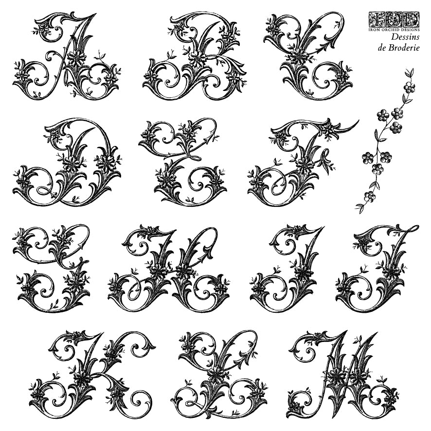 Dessins de Broderie Labels 6x6 IOD Decor Stamp by Iron Orchid Designs - NEW!