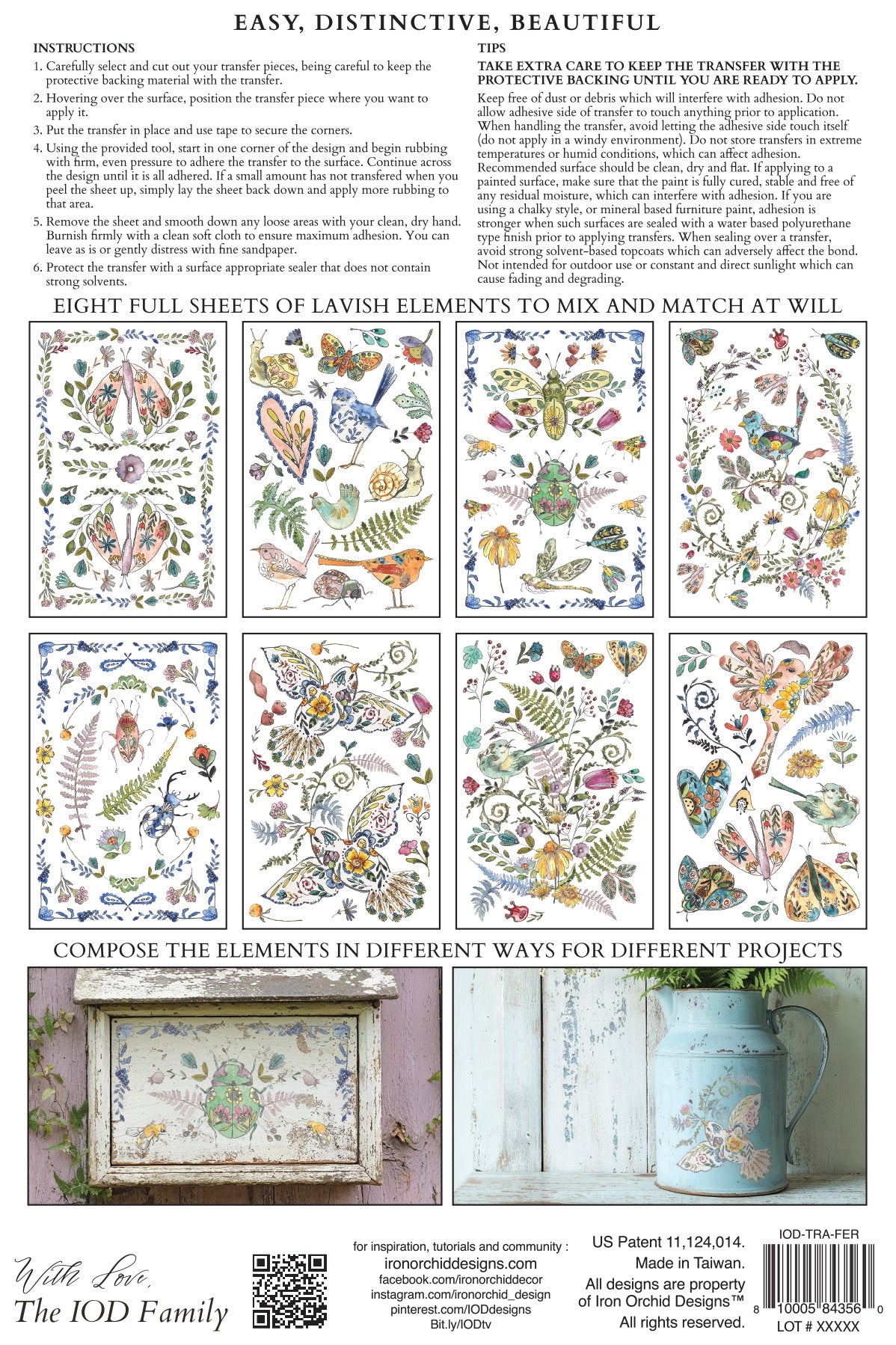 Fern Fables IOD Transfer 8x12 Pad by Iron Orchid Designs - NEW!