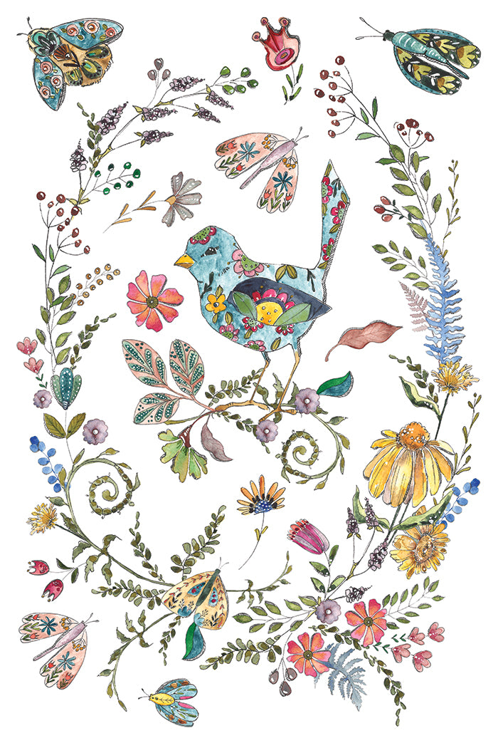 Fern Fables IOD Transfer 8x12 Pad by Iron Orchid Designs - NEW!