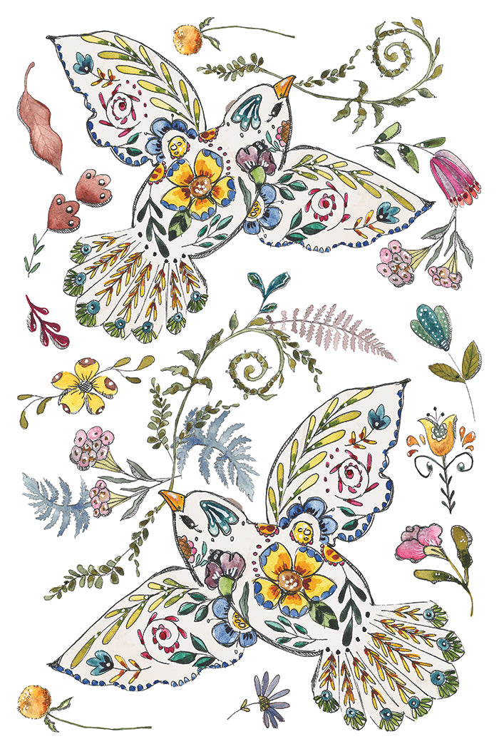 Fern Fables IOD Transfer 8x12 Pad by Iron Orchid Designs - NEW!