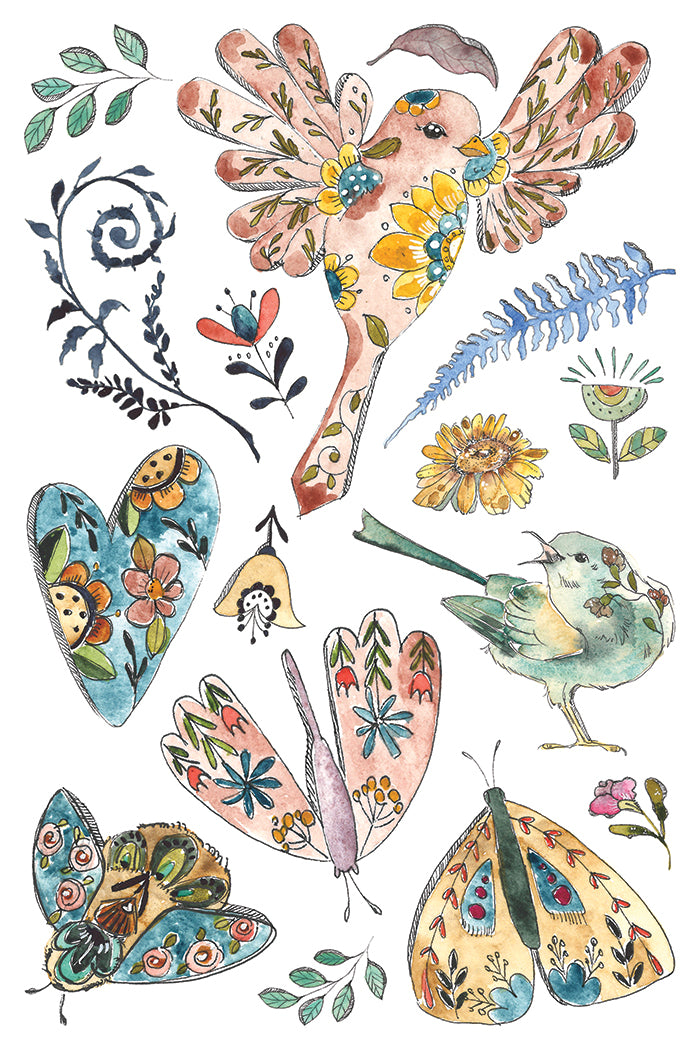 Fern Fables IOD Transfer 8x12 Pad by Iron Orchid Designs - NEW!