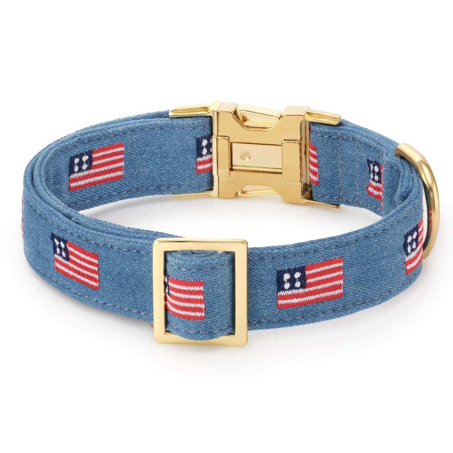 American Flag Embroidered Dog Collar by The Foggy Dog