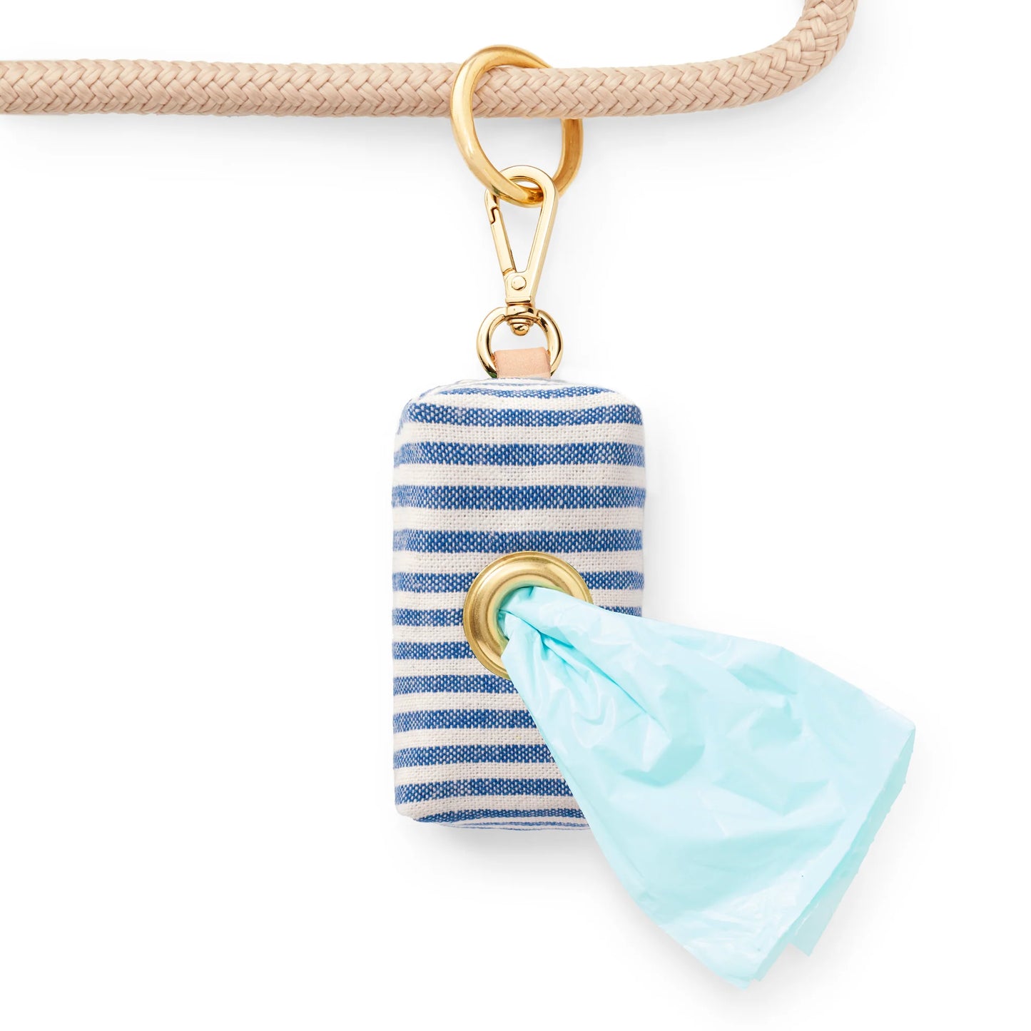 Lake Blue Stripe Waste Bag Holder by The Foggy Dog