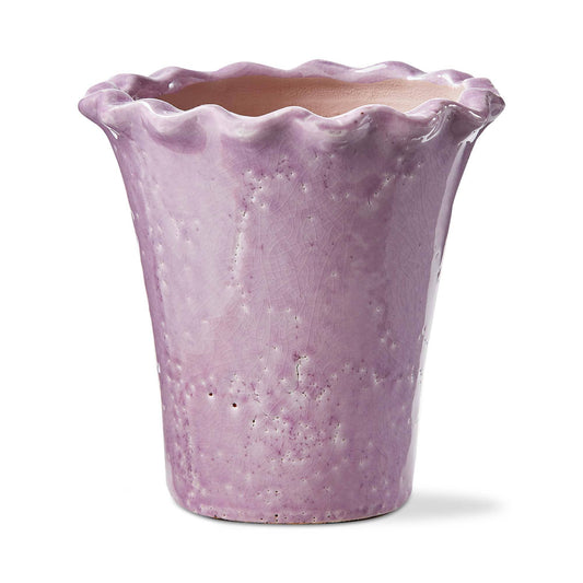 6.5" Lavender Terracotta Planter w/ Ruffle Rim