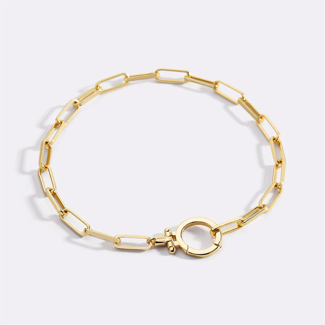 Mint Paperclip Bracelet - Gold