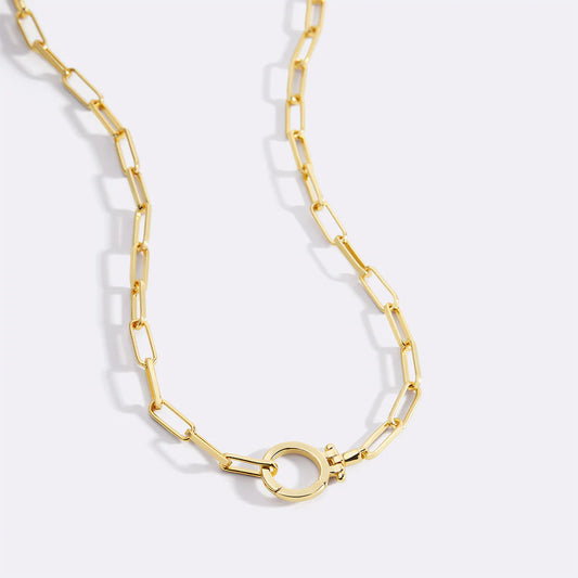 Mint Paperclip Necklace - Gold