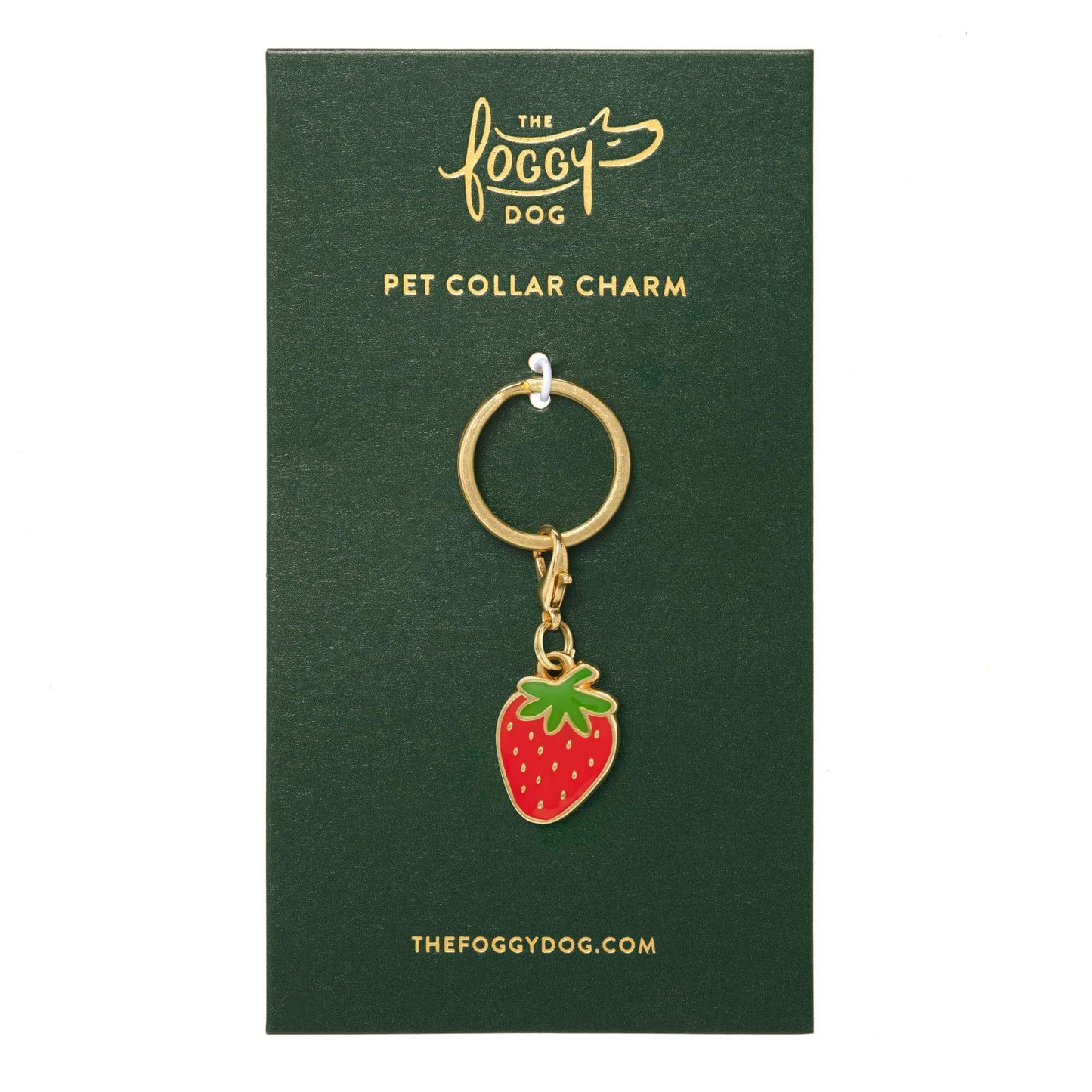 Strawberry Dog Collar Charm by The Foggy Dog