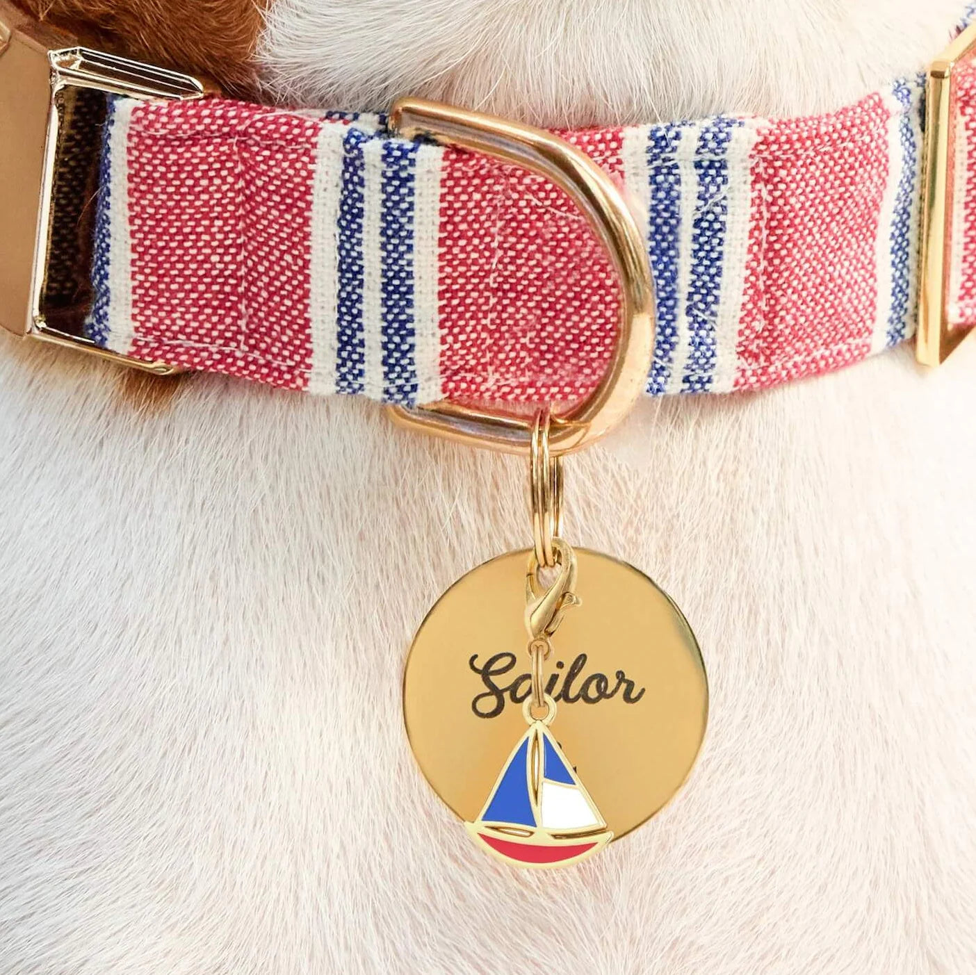 Sailboat Dog Collar Charm by The Foggy Dog