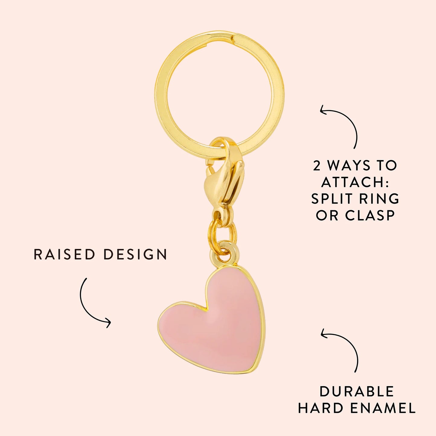 Pink Heart Dog Collar Charm by The Foggy Dog