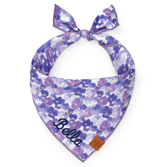 Pressed Pansies Dog Bandana by The Foggy Dog