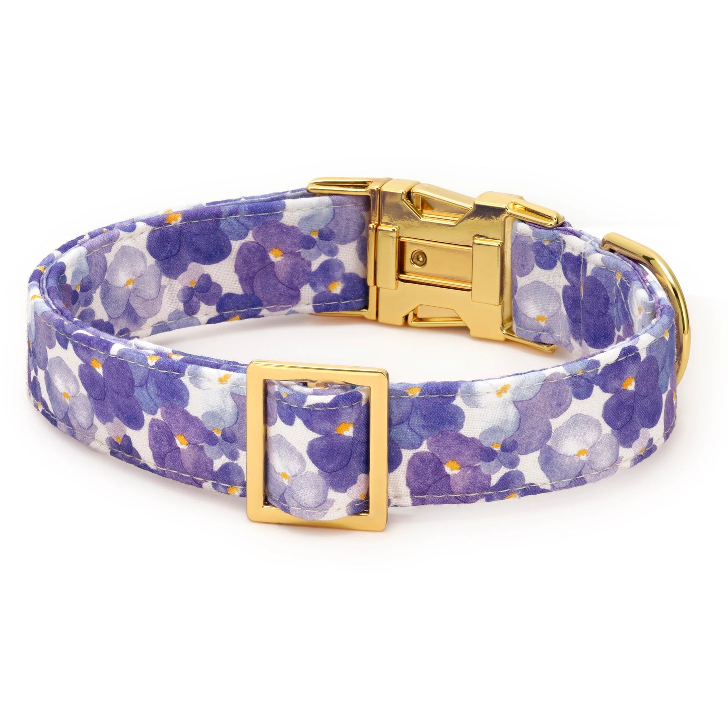 Pressed Pansies Dog Collar by The Foggy Dog
