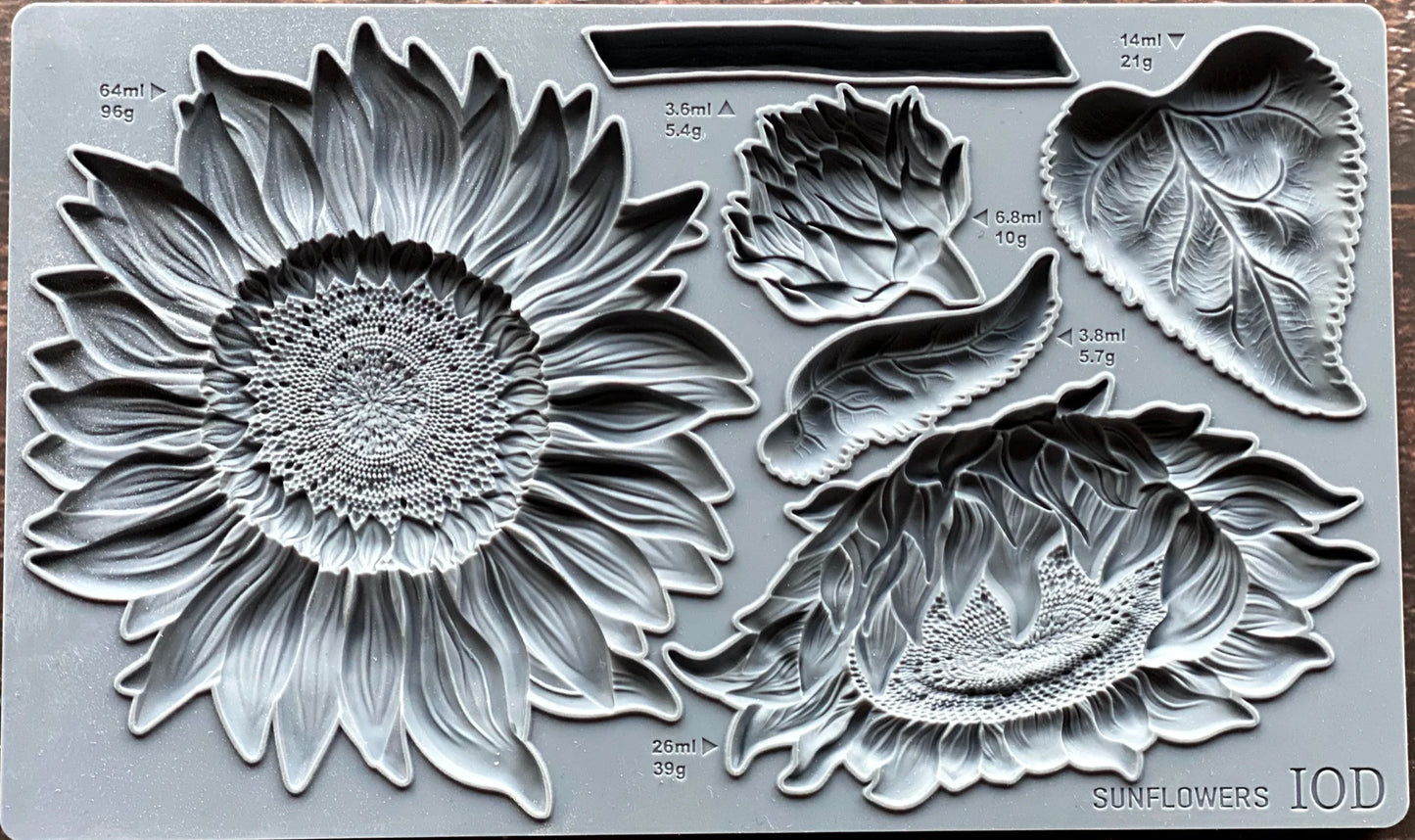 Sunflowers 6x10 IOD Mould by Iron Orchid Designs
