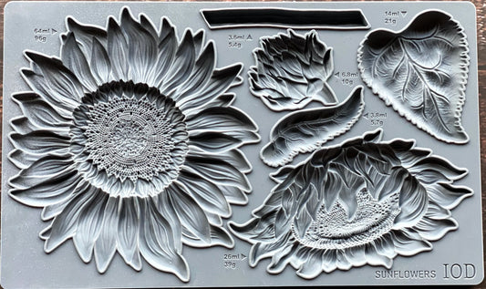 Sunflowers 6x10 IOD Mould by Iron Orchid Designs