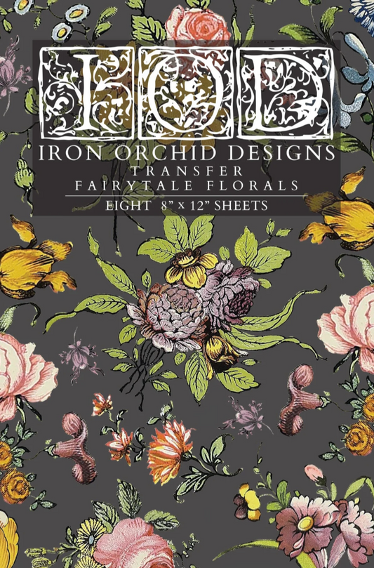 Fairytale Florals IOD Transfer 8x12 Pad by Iron Orchid Designs