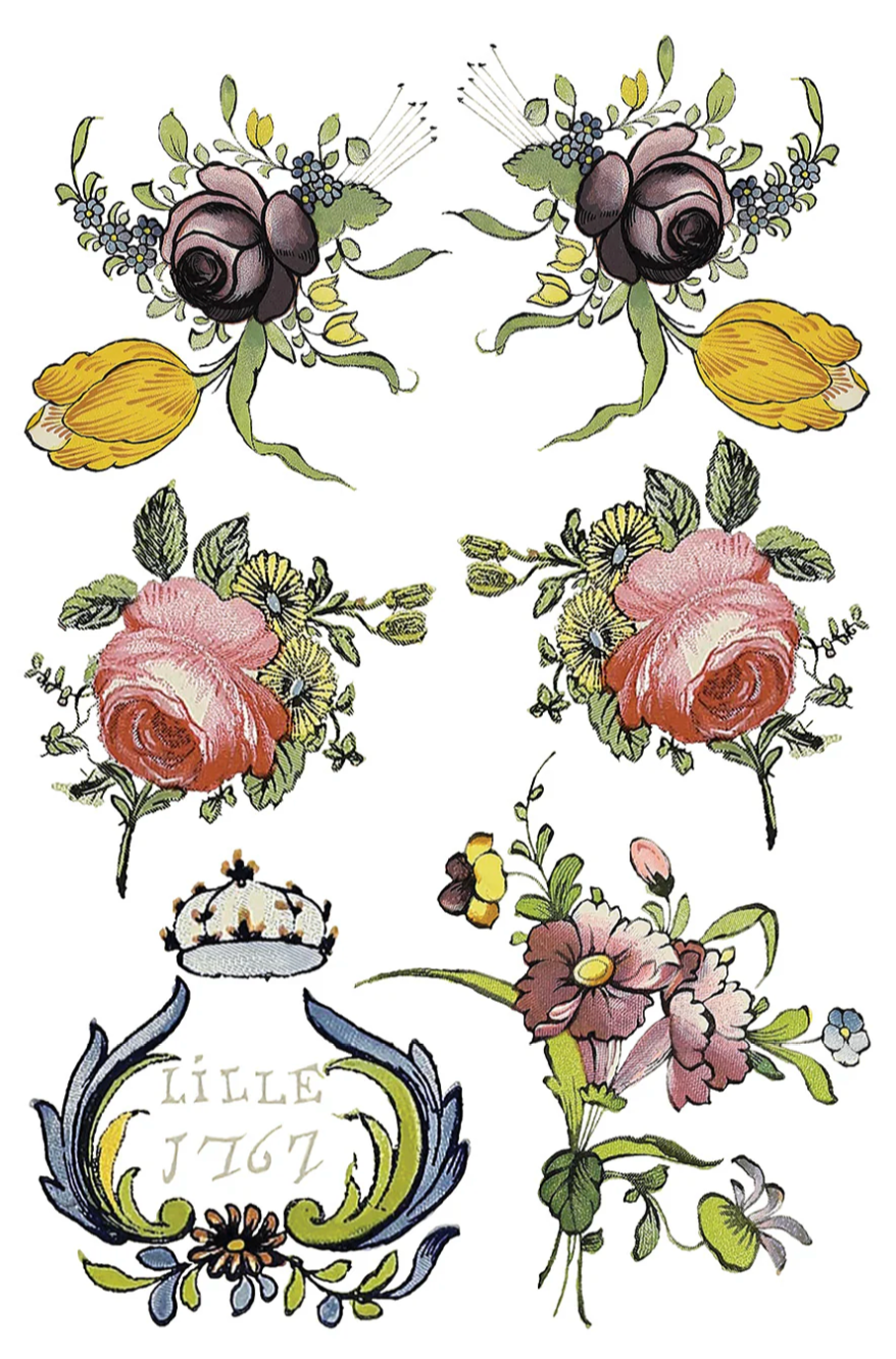 Fairytale Florals IOD Transfer 8x12 Pad by Iron Orchid Designs