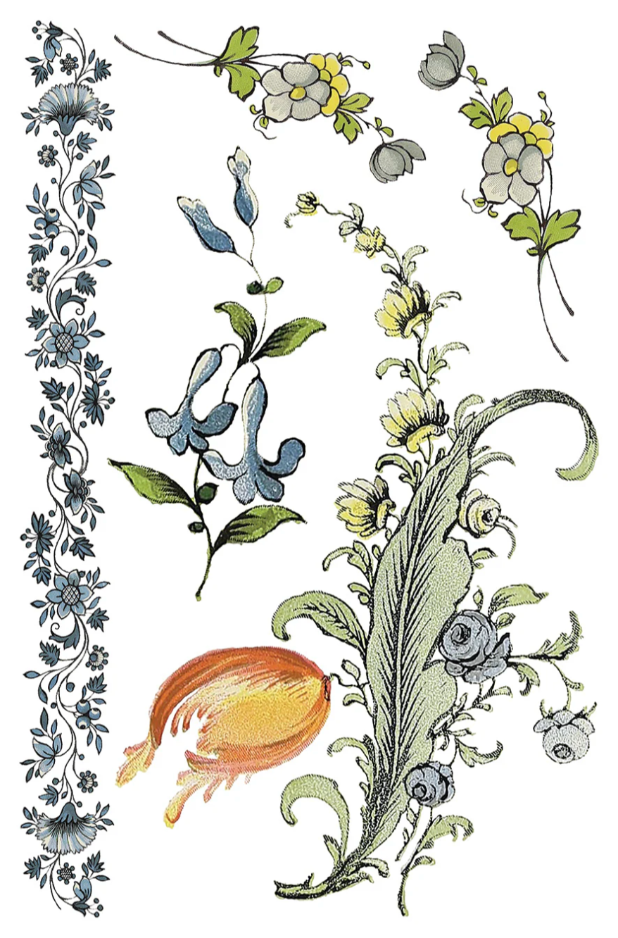 Fairytale Florals IOD Transfer 8x12 Pad by Iron Orchid Designs