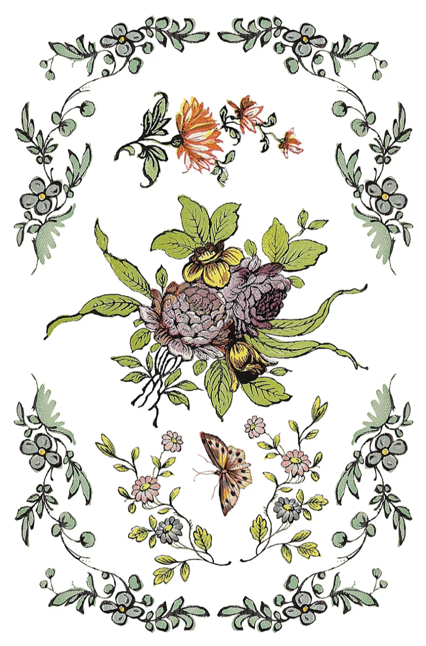 Fairytale Florals IOD Transfer 8x12 Pad by Iron Orchid Designs
