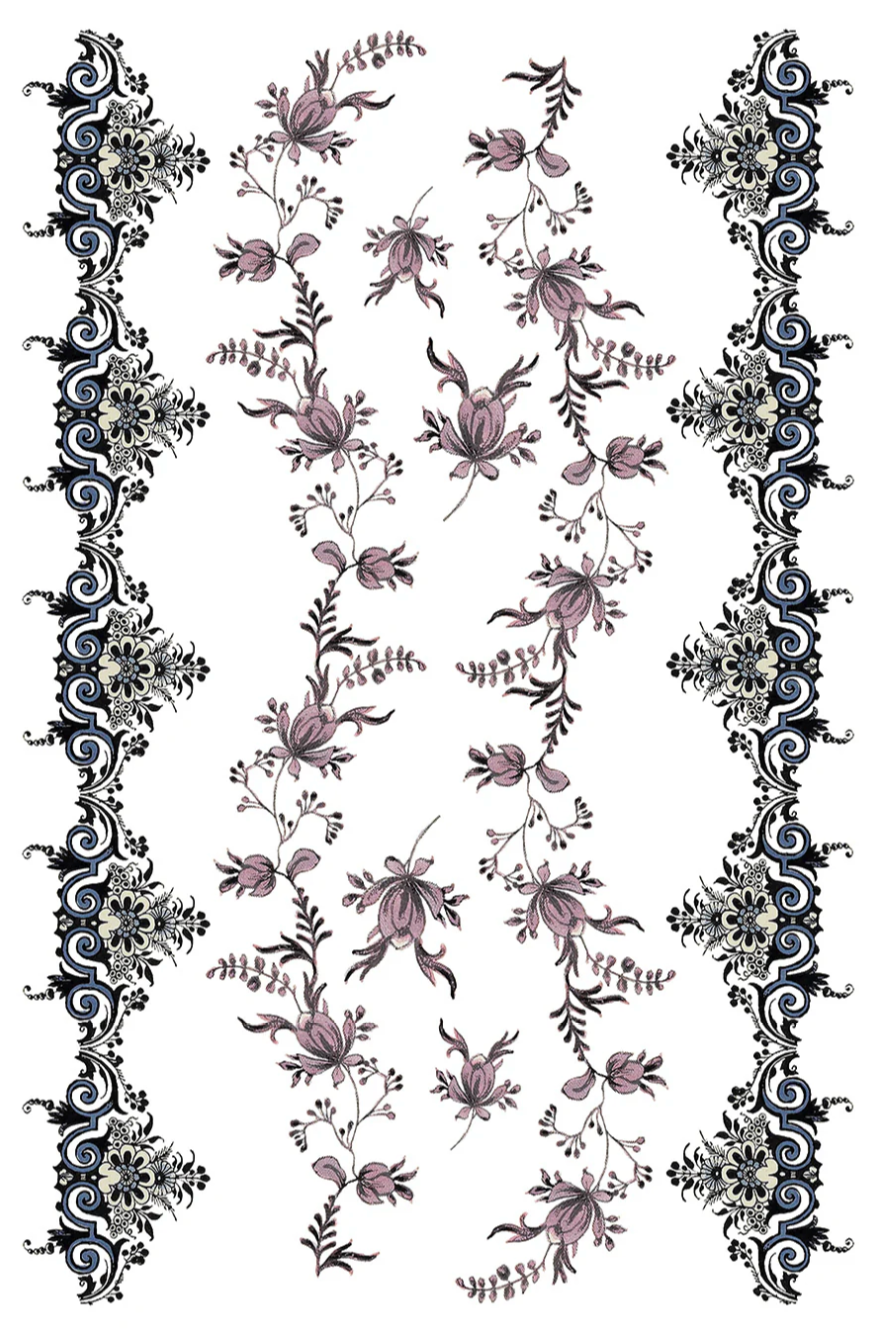 Fairytale Florals IOD Transfer 8x12 Pad by Iron Orchid Designs