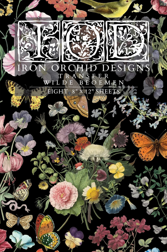Wilde Bloemen IOD Transfer 8x12 Pad by Iron Orchid Designs