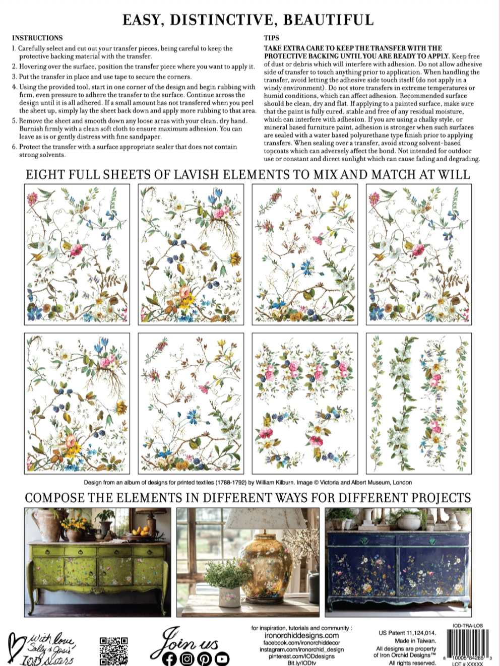 Lost Garden IOD Transfer 12x16 Pad by Iron Orchid Designs