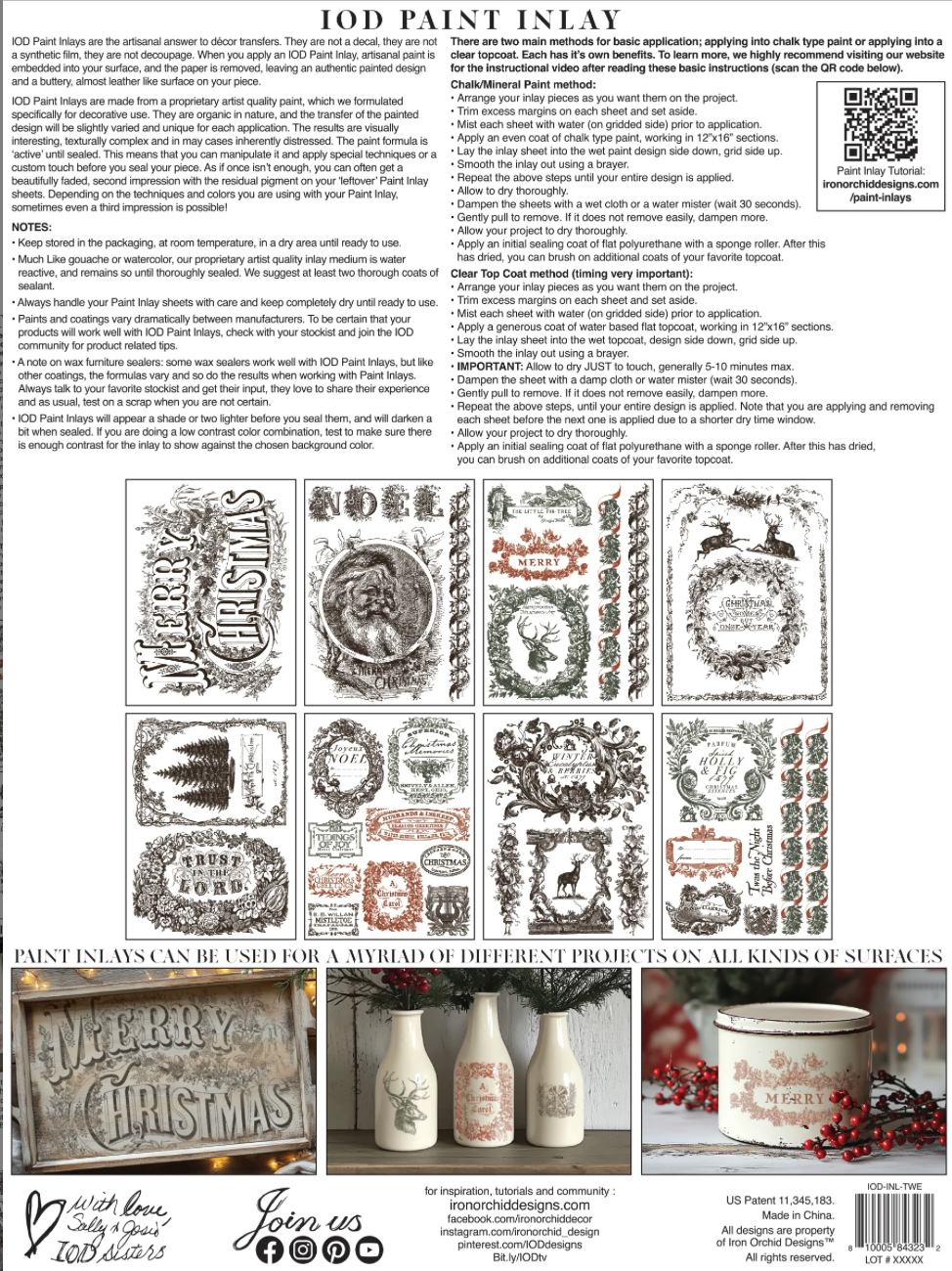 Twelfth Night IOD Paint Inlay 12x16 Pad by Iron Orchid Designs