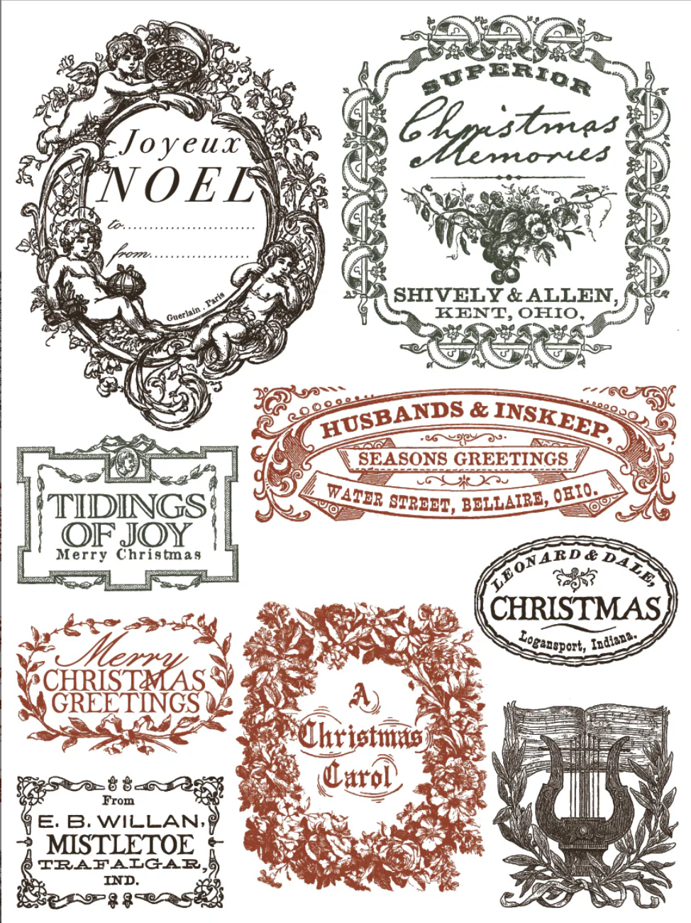 Twelfth Night IOD Paint Inlay 12x16 Pad by Iron Orchid Designs