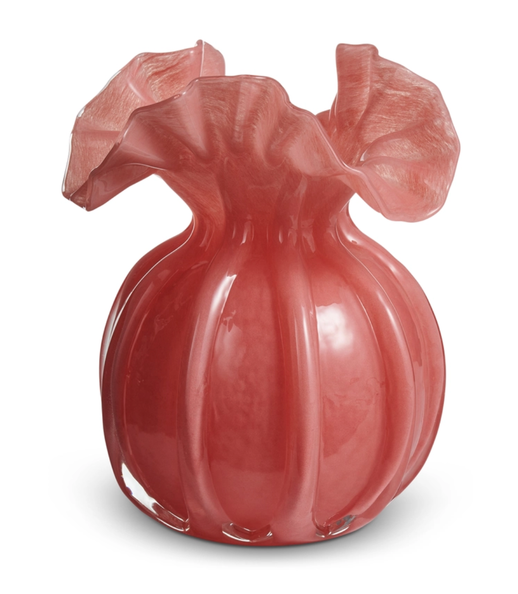6.5" Pink Ruffle Vase