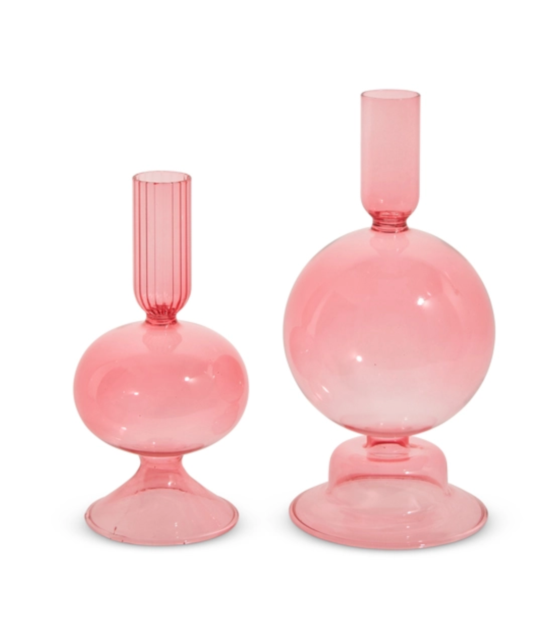 7.25" Pink Candlesticks (Set of 2)