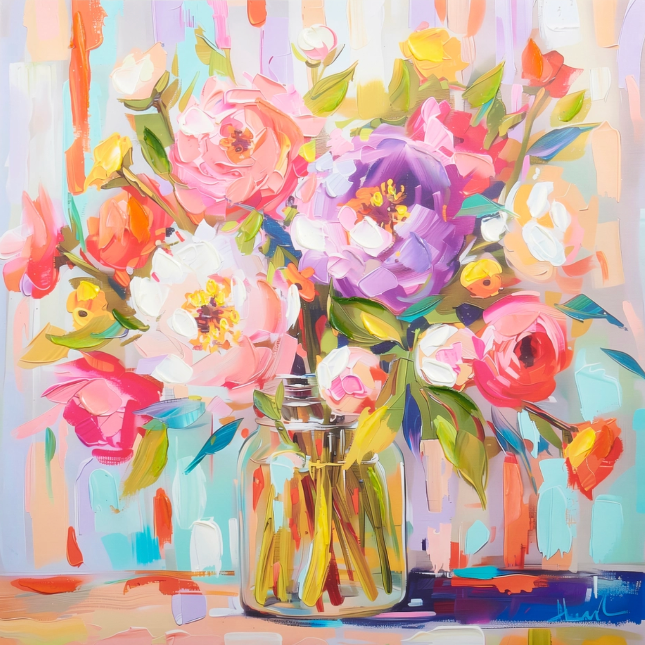 31.5" Large Floral Wall Art