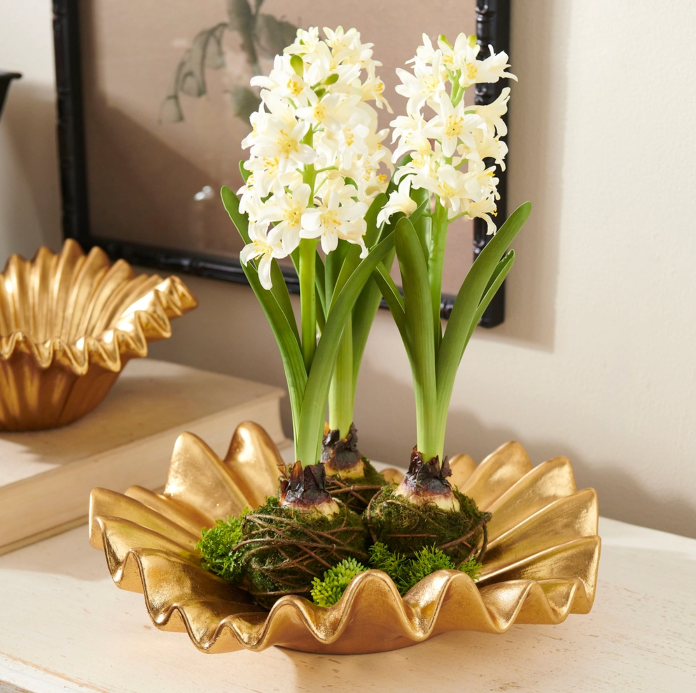 15" White Hyacinth Drop In