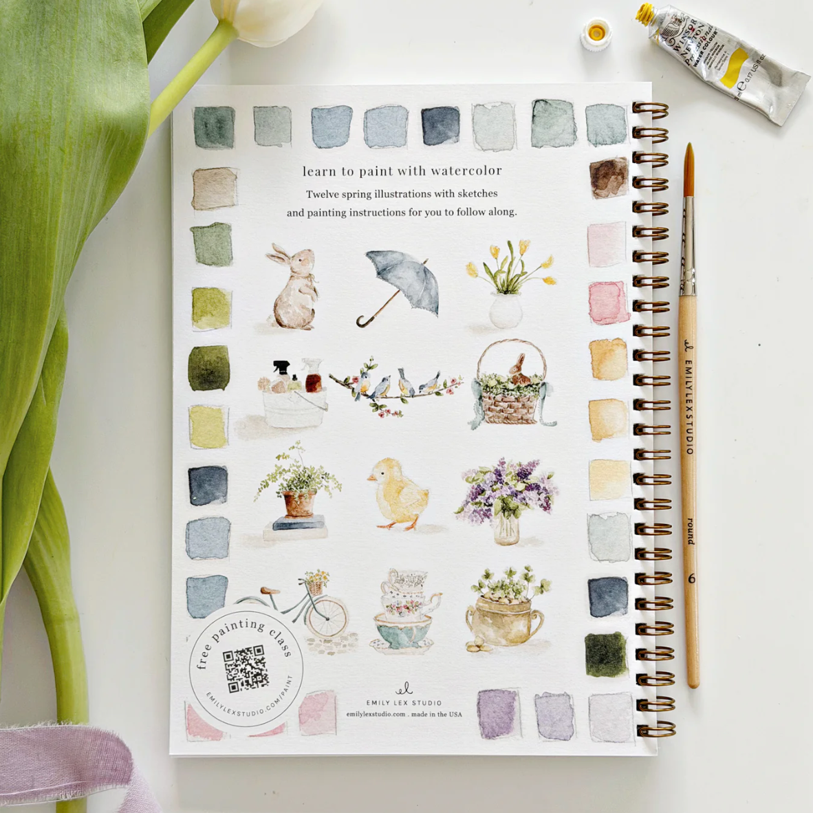 Spring Watercolor Workbook by Emily Lex Studio