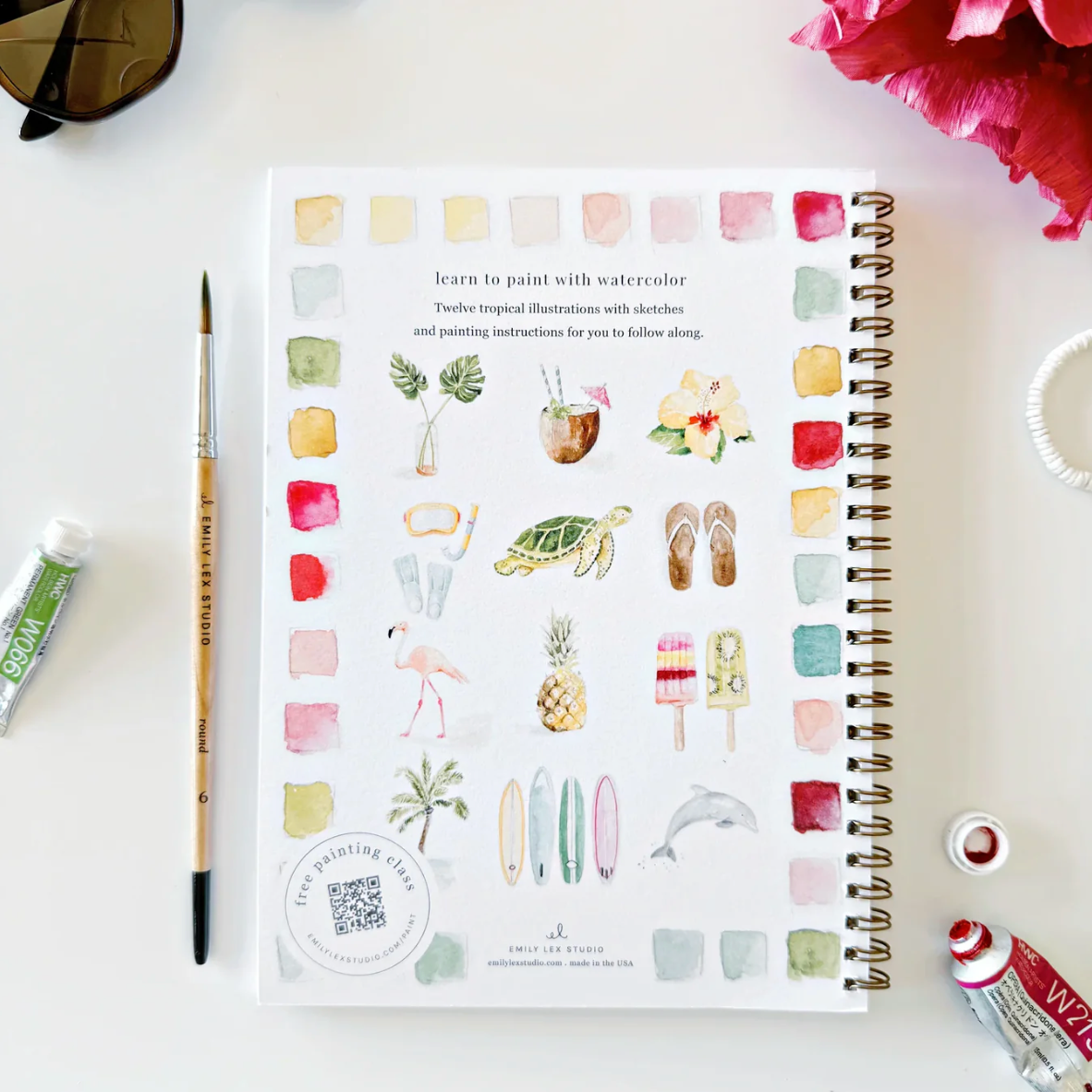 Tropical Watercolor Workbook by Emily Lex Studio
