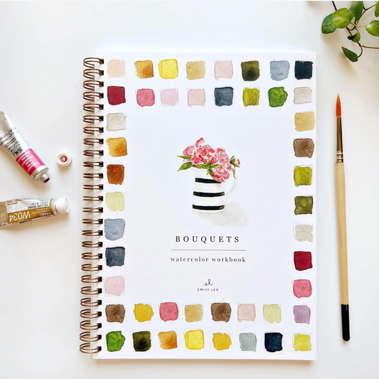 Bouquet Watercolor Workbook by Emily Lex Studio