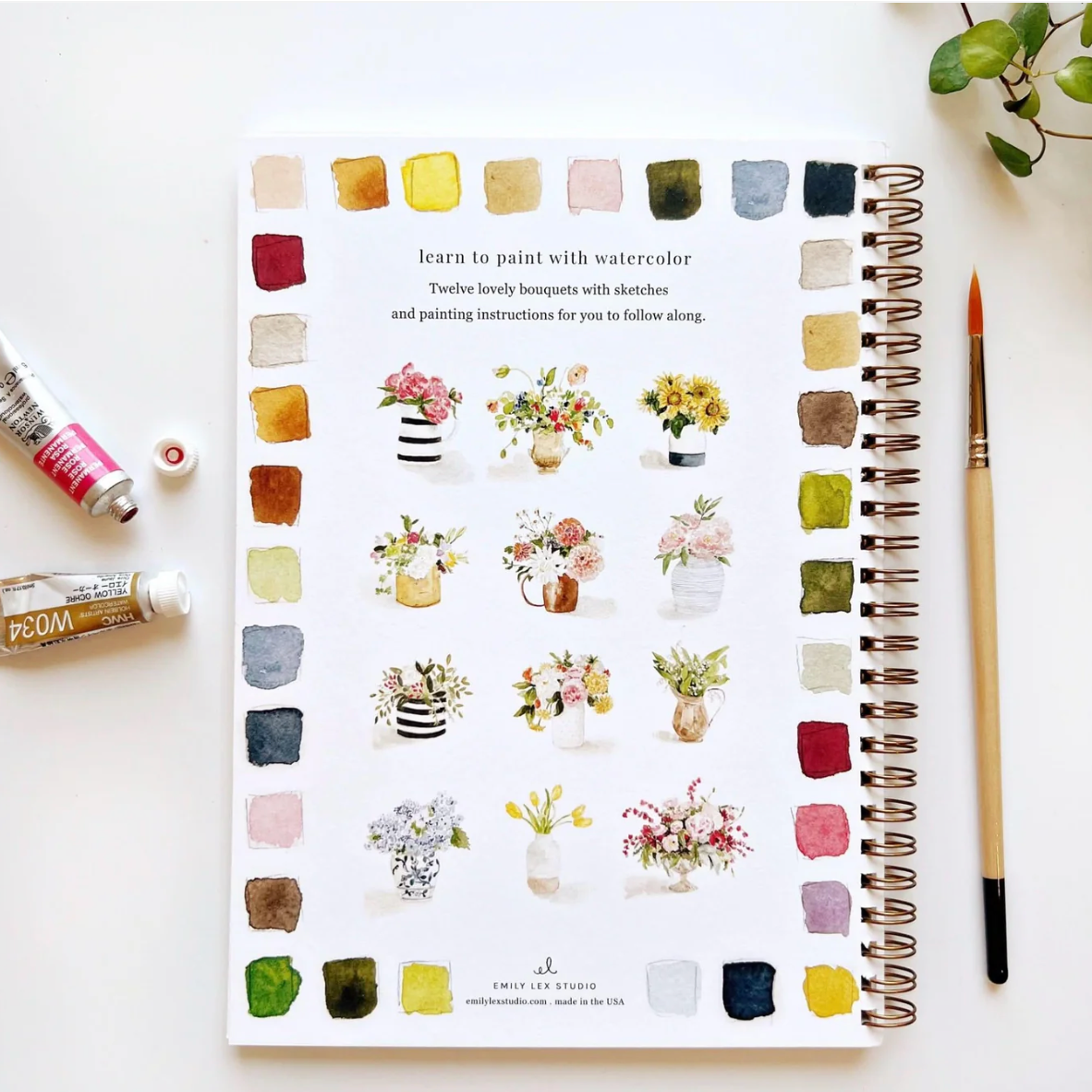 Bouquet Watercolor Workbook by Emily Lex Studio