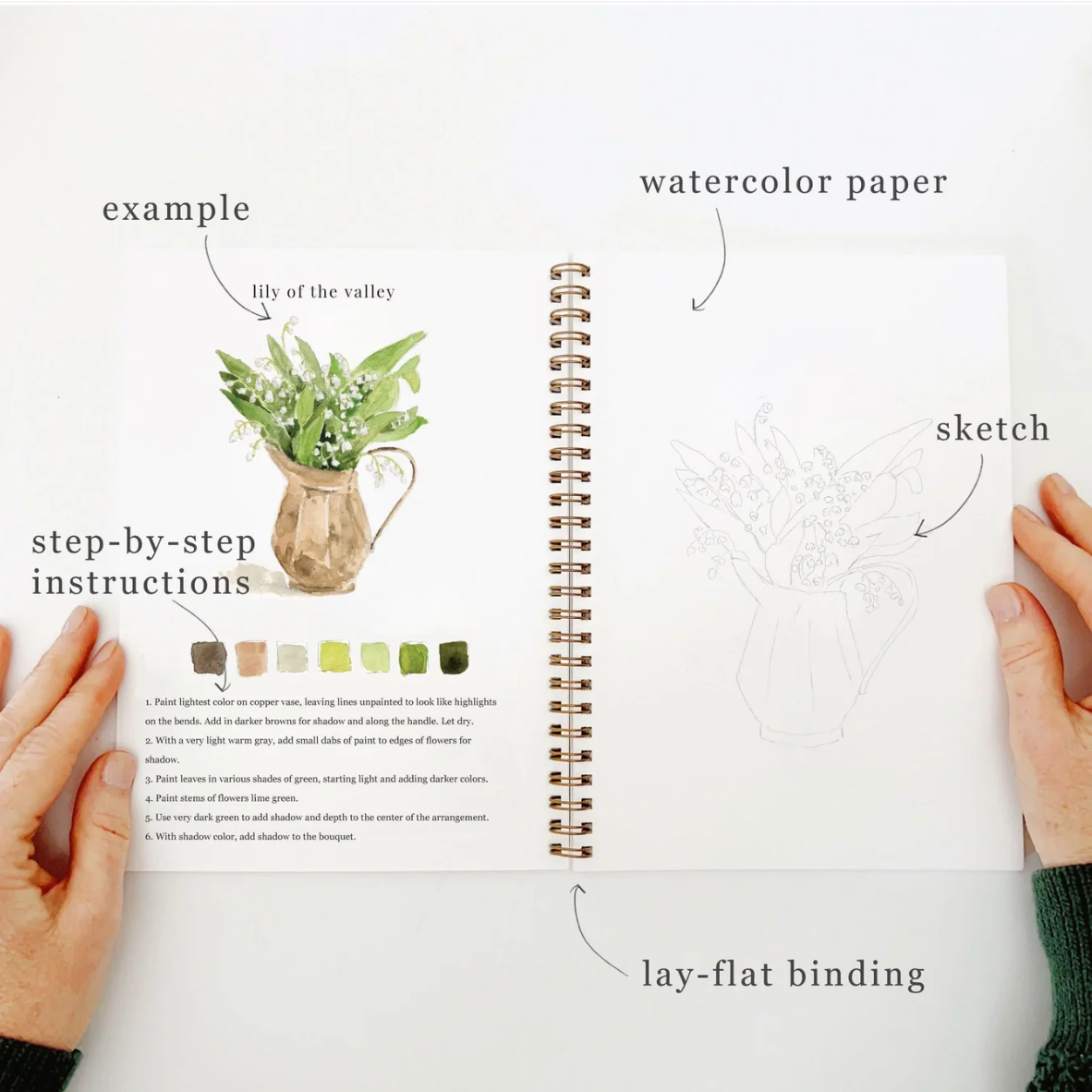 Bouquet Watercolor Workbook by Emily Lex Studio