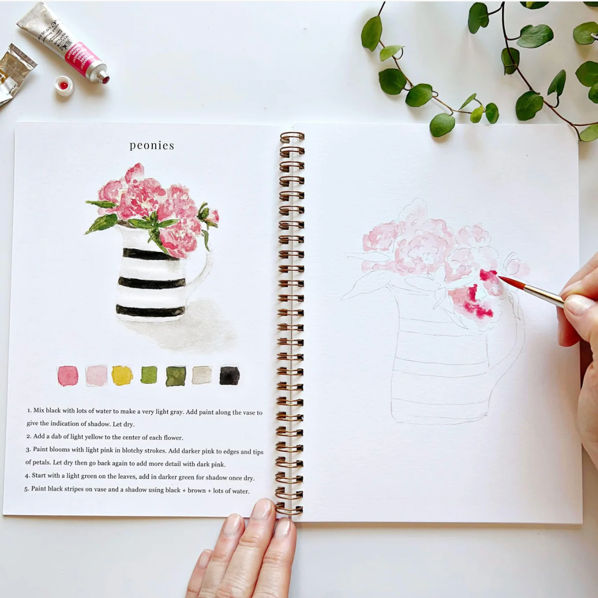 Bouquet Watercolor Workbook by Emily Lex Studio