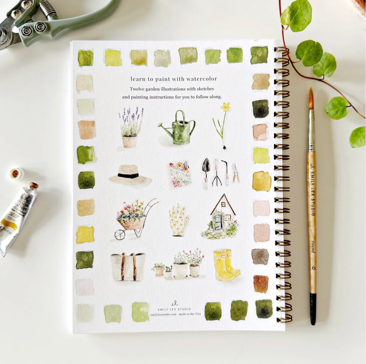 Garden Watercolor Workbook by Emily Lex Studio