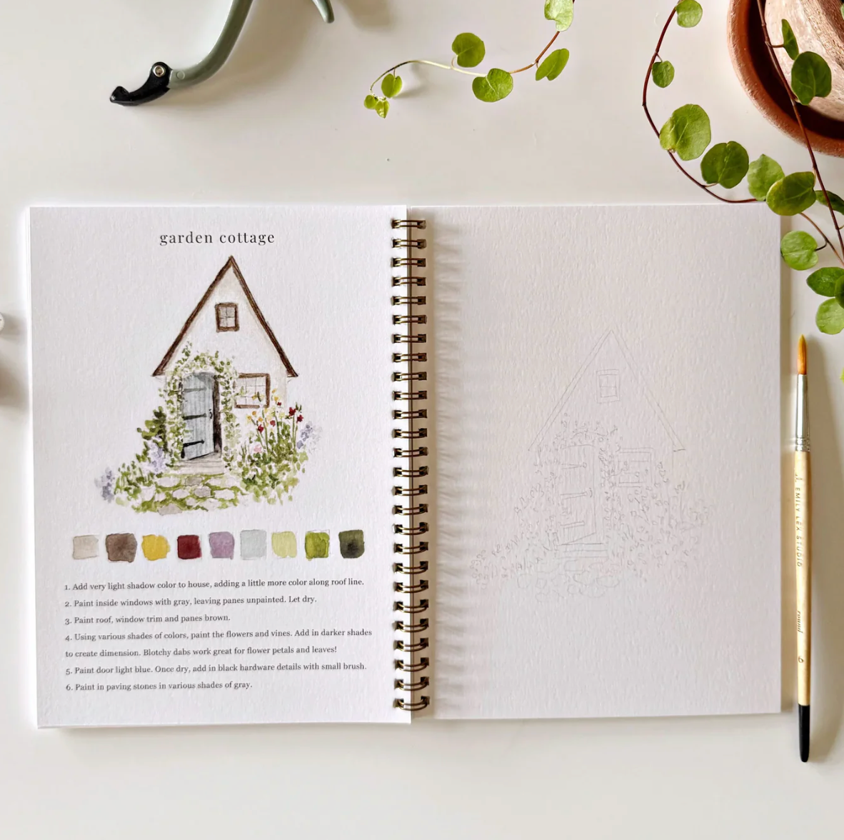 Garden Watercolor Workbook by Emily Lex Studio