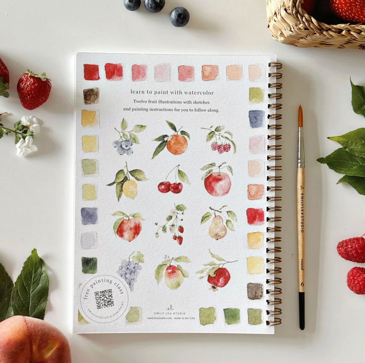 Fruit Watercolor Workbook by Emily Lex Studio