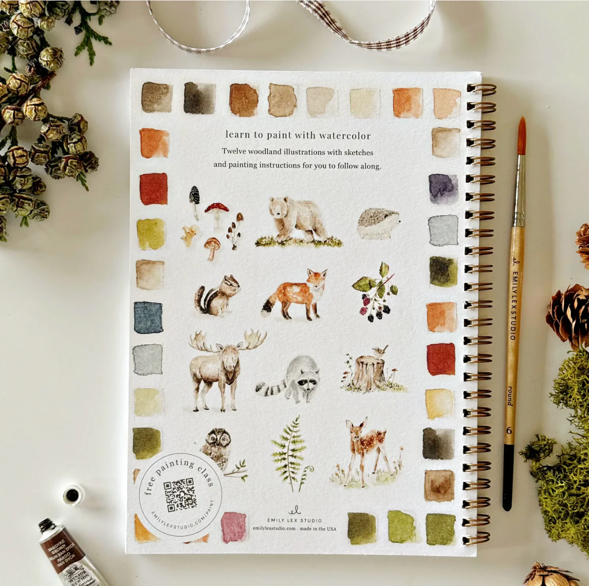 Woodland Watercolor Workbook by Emily Lex Studio