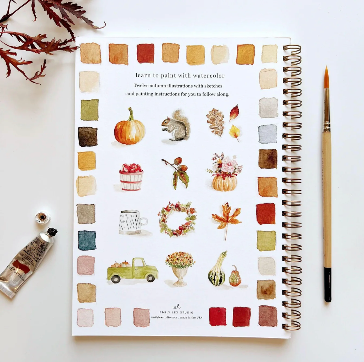Autumn Watercolor Workbook by Emily Lex Studio