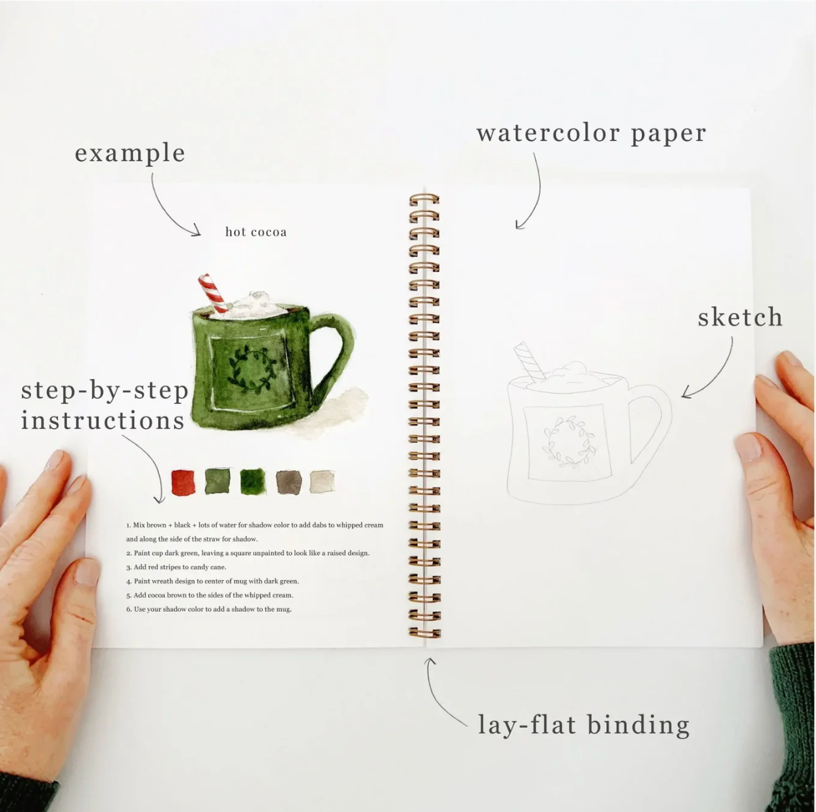 Christmas Watercolor Workbook by Emily Lex Studio