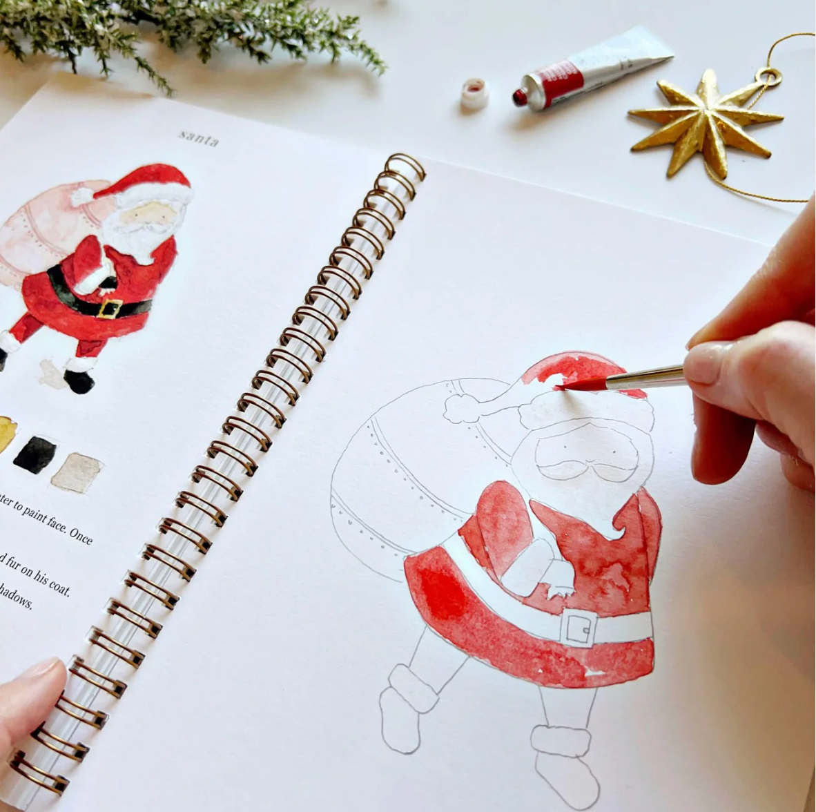 Christmas Watercolor Workbook by Emily Lex Studio