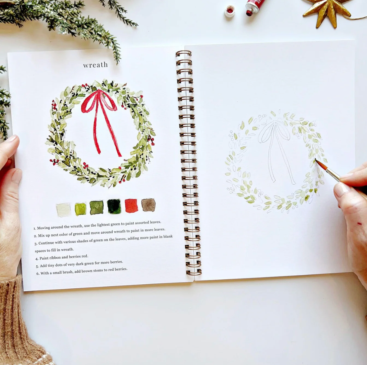 Christmas Watercolor Workbook by Emily Lex Studio