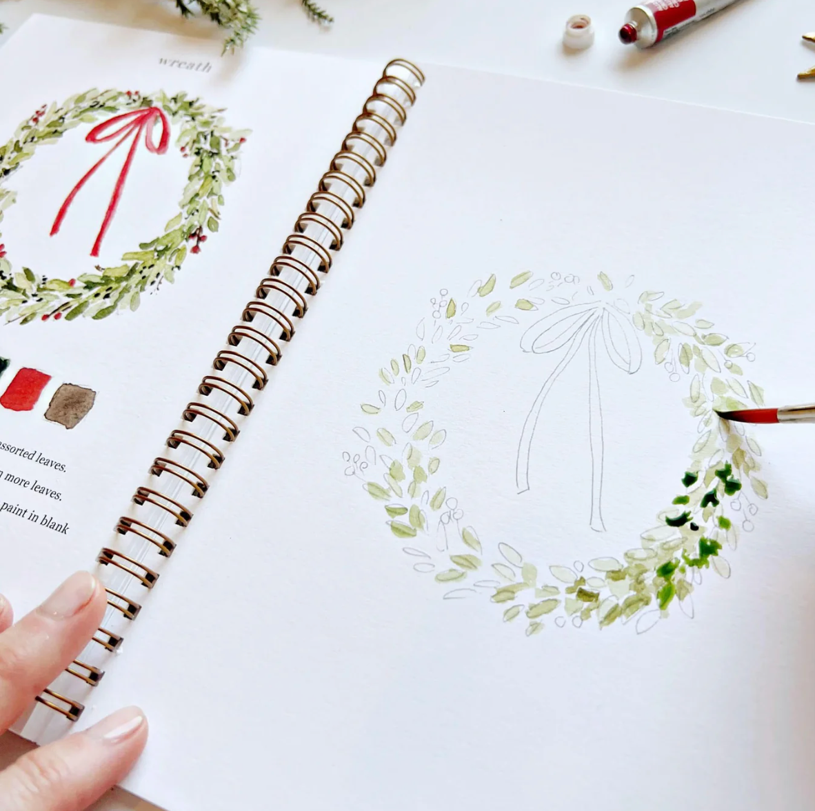 Christmas Watercolor Workbook by Emily Lex Studio