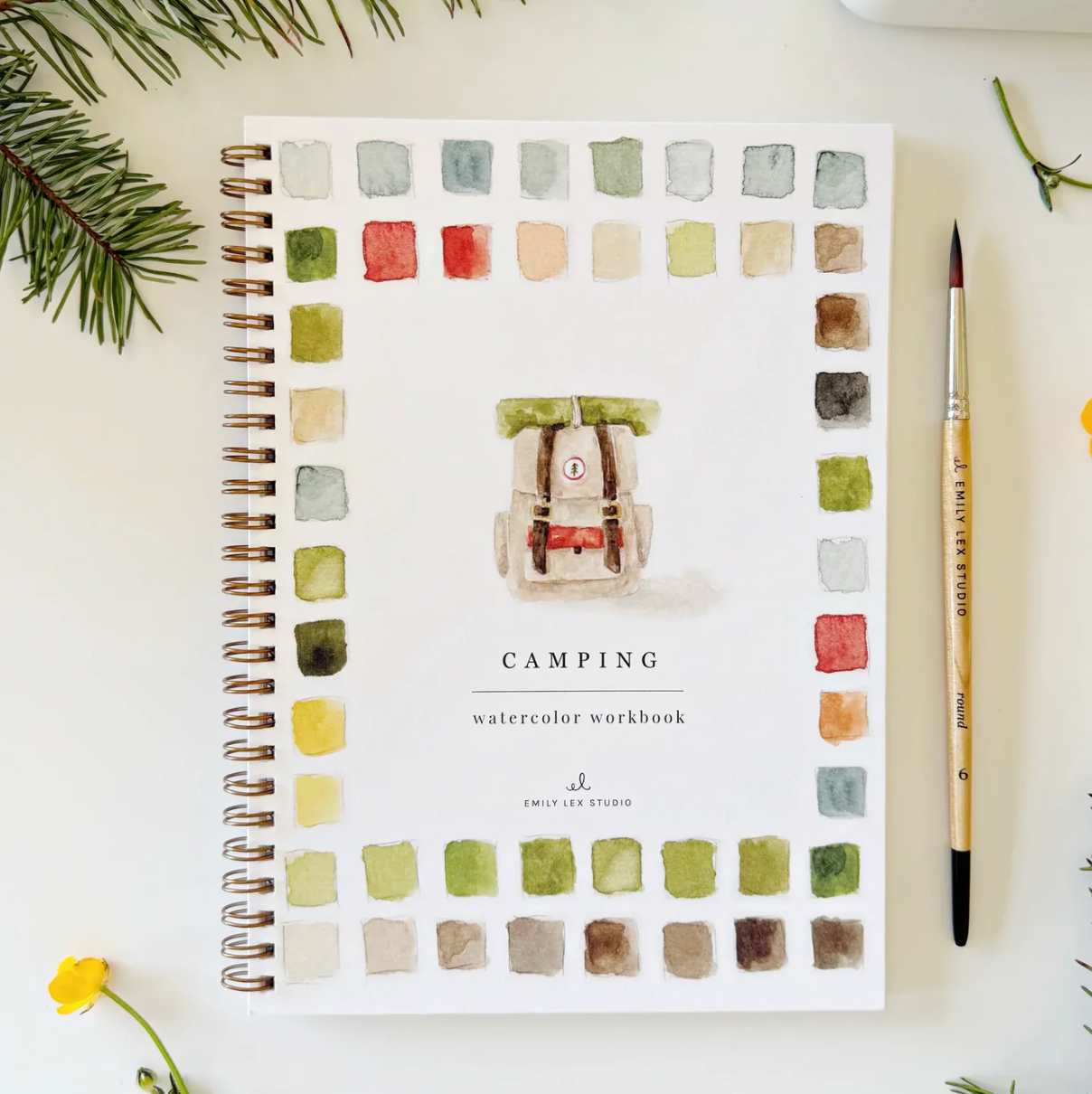 Camping Watercolor Workbook by Emily Lex Studio