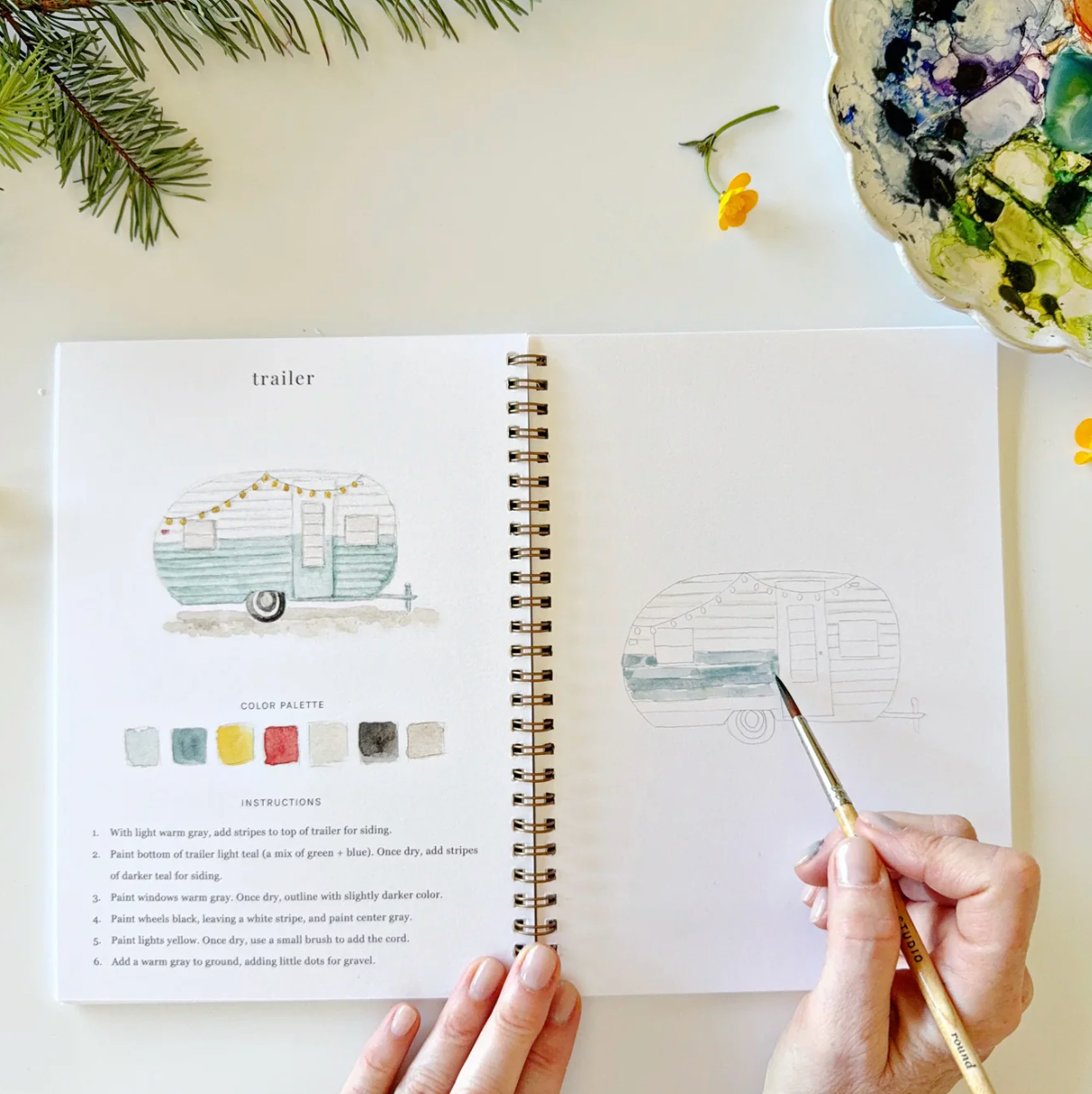 Camping Watercolor Workbook by Emily Lex Studio