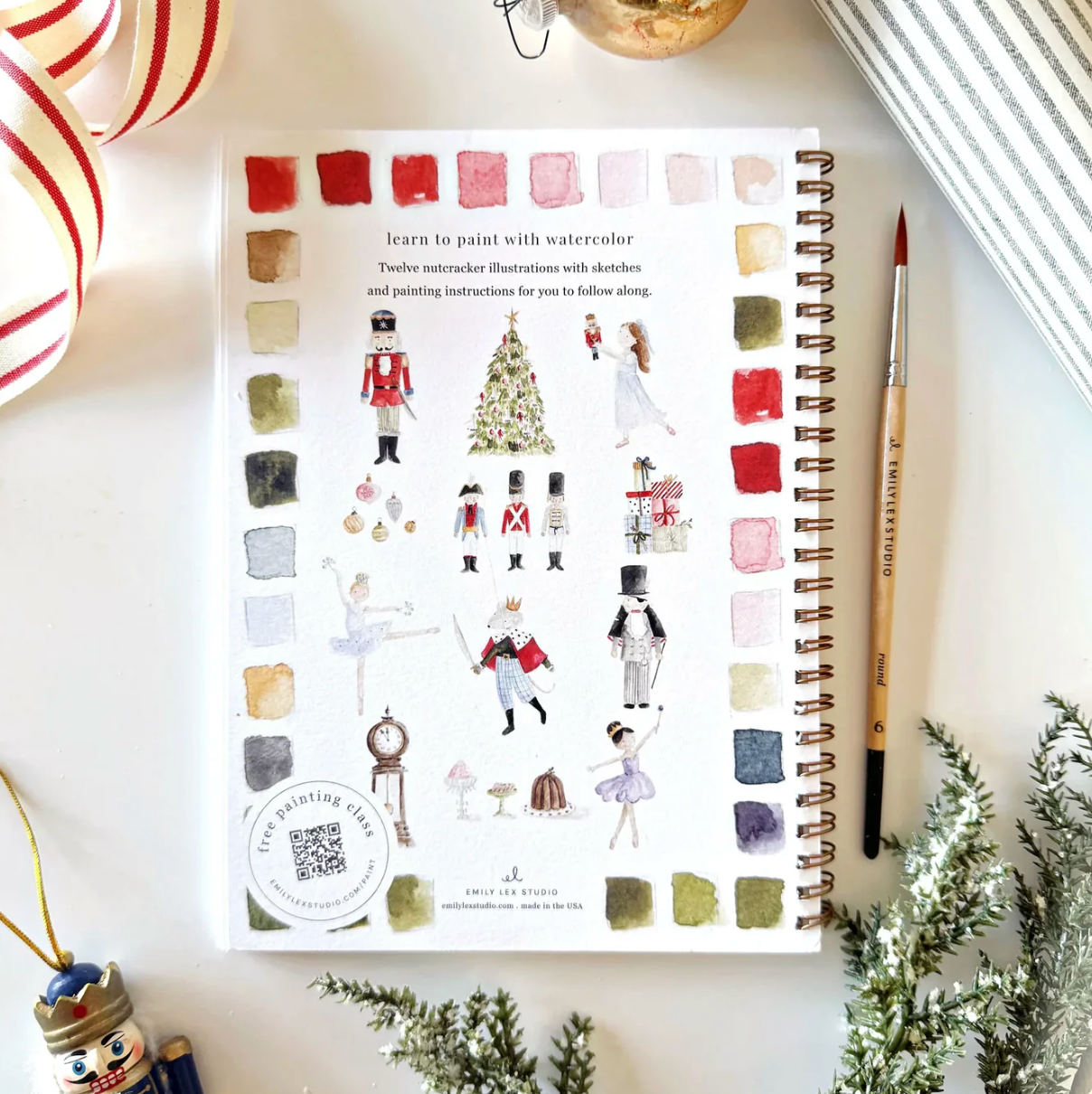 Nutcracker Watercolor Workbook by Emily Lex Studio