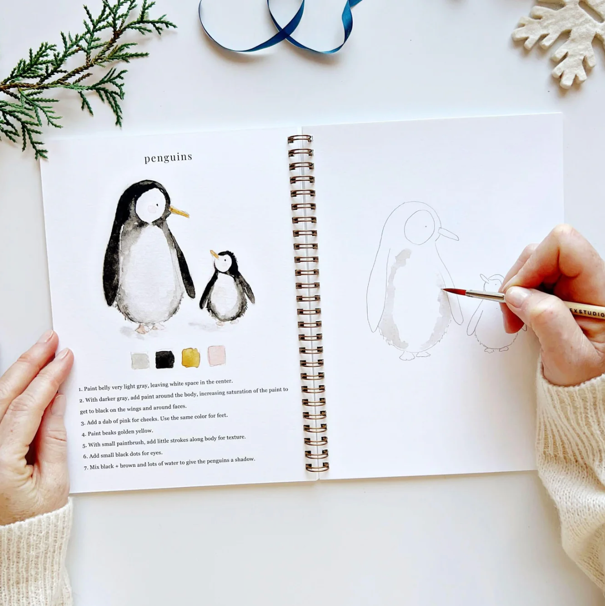 Winter Watercolor Workbook by Emily Lex Studio