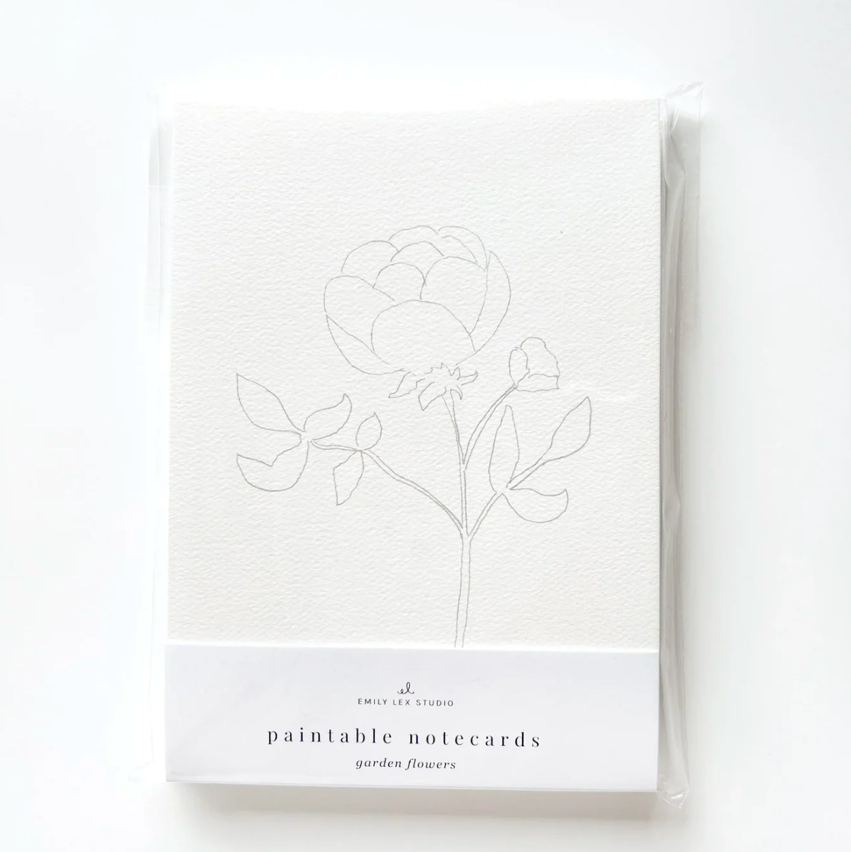 Garden Flowers Paintable Watercolor Notecard Set by Emily Lex Studio
